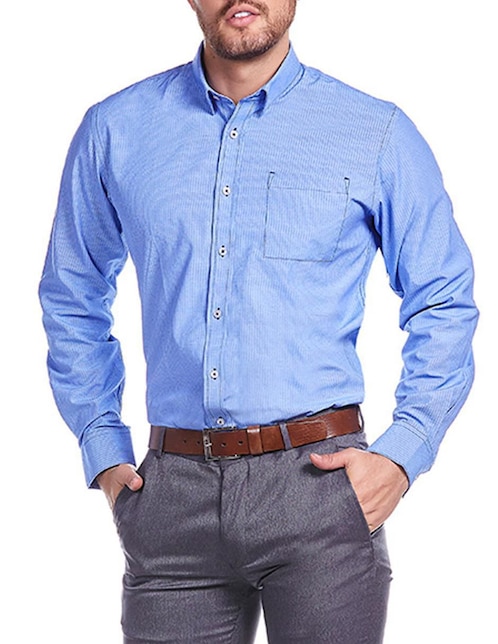 Camisa casual manga larga para hombre