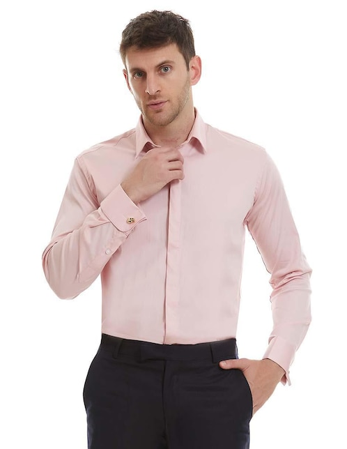 Camisa etiqueta Vittorio Forti de algodón manga larga para hombre