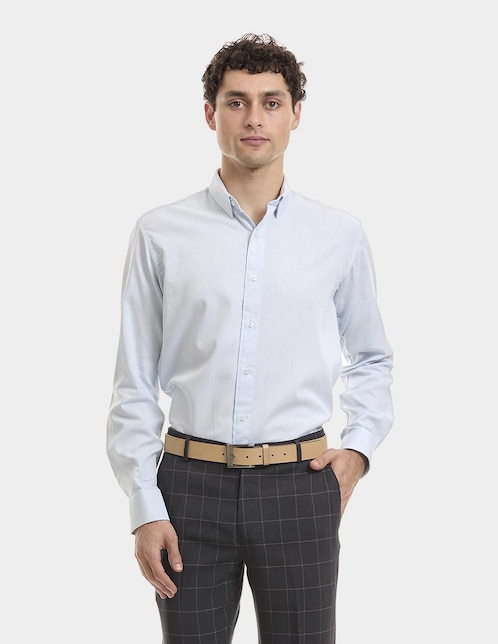 Camisa de vestir Vittorio Forti de algodón manga larga para hombre