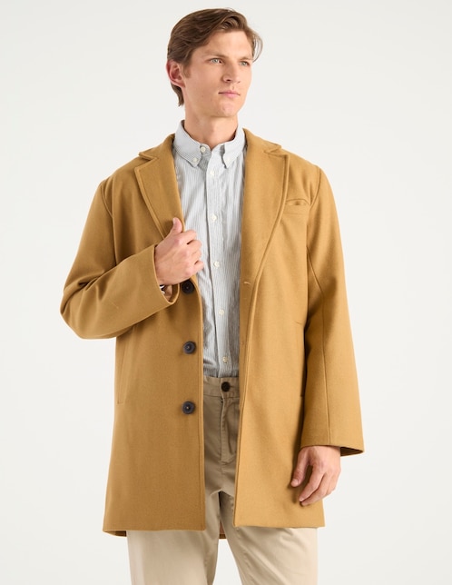 Abrigo Merkabá de lana impermeable con bolsillos para hombre
