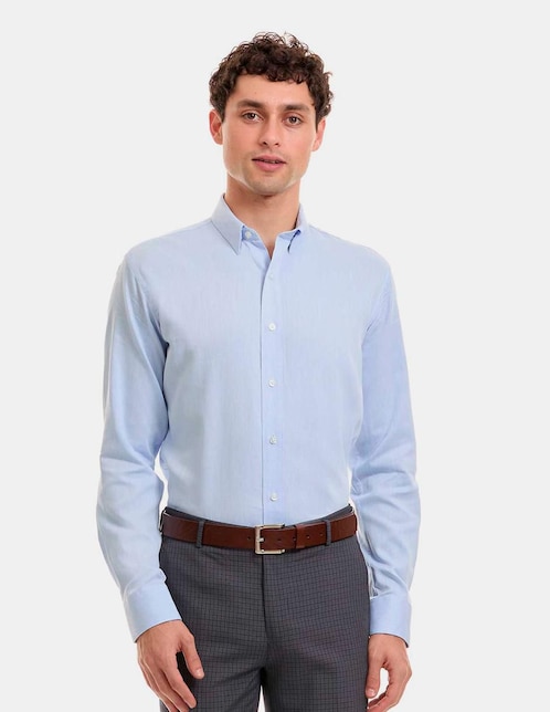 Camisa de vestir Vittorio Forti de algodón manga larga para hombre