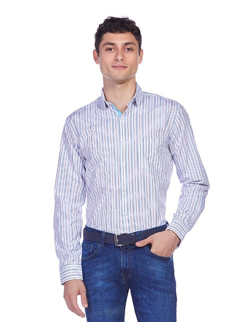 Camisa de vestir Vittorio Forti de algodón manga larga para hombre