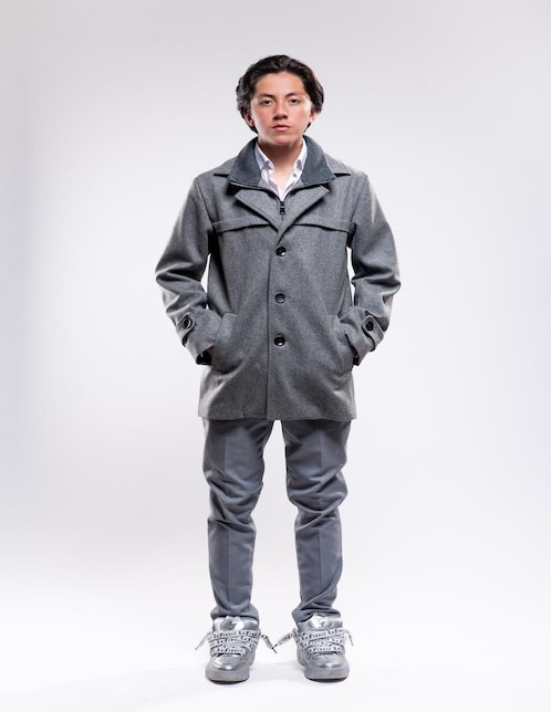 Abrigo de lana impermeable efecto doble prenda para hombre Abrigo de lana impermeable efecto doble prenda para hombre