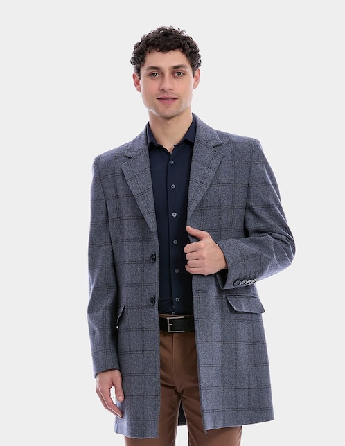 Abrigo Vittorio Forti de lana estampado a cuadros para hombre