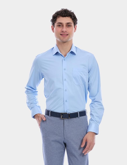 "camisa/sobrecamisa" formal vittorio forti "de" (si aplica) poliéster "manga" larga "para hombre"