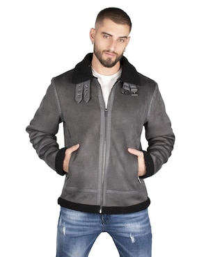 Chamarra Bomber Greenlander Cuello A Contraste Para Hombre