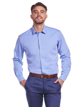 Camisa Formal Vittorio Forti De Algodón Manga Larga Para Hombre