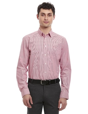 Camisa Formal Vittorio Forti De Algodón Manga Larga Para Hombre