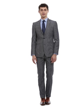 Traje gris oxford discount hombre