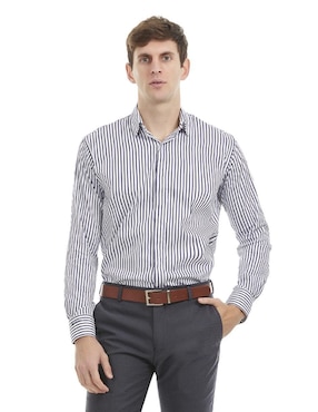 Camisa Formal Vittorio Forti De Algodón Manga Larga Para Hombre