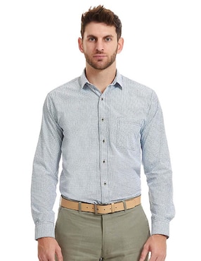 Camisa Business Casual Vittorio Forti Manga Larga Para Hombre