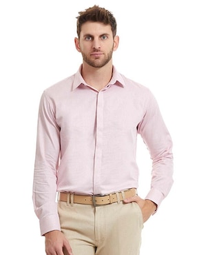 Camisa Formal Vittorio Forti De Algodón Manga Larga Para Hombre