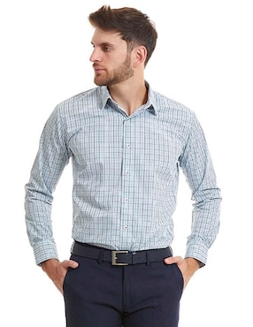 Camisa Formal Vittorio Forti Manga Larga Para Hombre