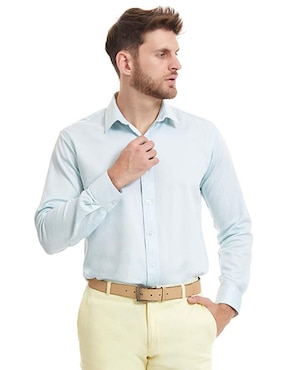 Camisa Formal Vittorio Forti De Algodón Manga Larga Para Hombre