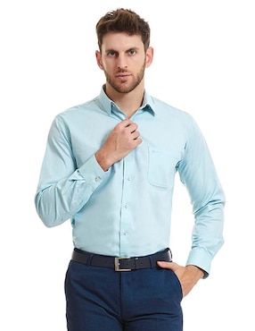 Camisa Formal Vittorio Forti De Algodón Manga Larga Para Hombre