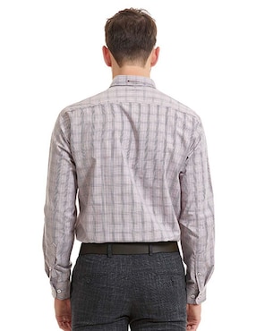 Camisa business casual Vittorio Forti de algodón manga larga para hombre