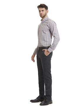 Camisa business casual Vittorio Forti de algodón manga larga para hombre