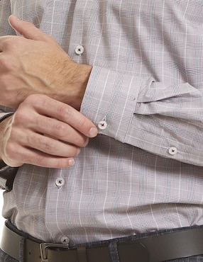 Camisa business casual Vittorio Forti de algodón manga larga para hombre