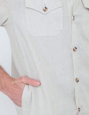 Camisa casual JBE de algodón manga larga para hombre