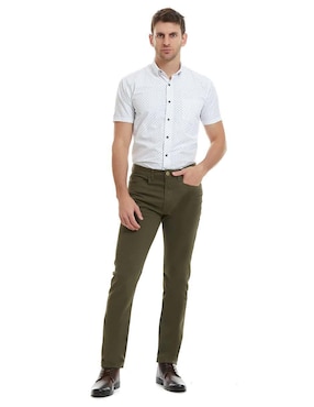 Pantalón business casual slim Vittorio Forti de algodón para hombre