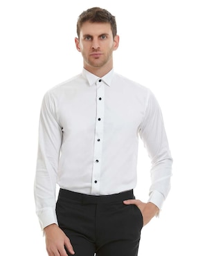 Camisa Etiqueta Vittorio Forti De Algodón Manga Larga Para Hombre