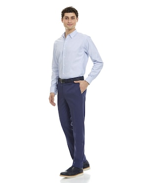 Camisa formal Vittorio Forti de algodón y lino manga larga para hombre