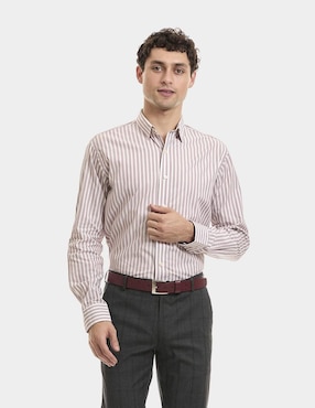 Camisa de vestir Vittorio Forti de algodón manga larga para hombre
