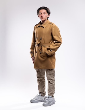 Abrigo Dafne Canales de lana impermeable con bolsillos para hombre