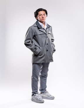 Abrigo Dafne Canales de lana impermeable efecto doble prenda para hombre