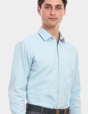 Camisa de vestir Vittorio Forti de algodón manga larga para hombre