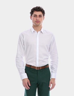 Camisa etiqueta Vittorio Forti de algodón manga larga para hombre