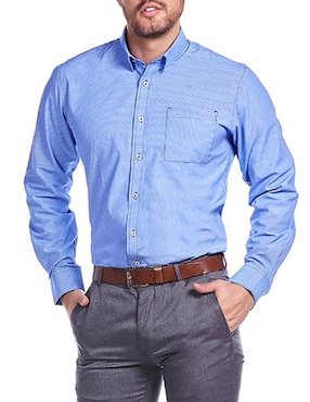 Camisa Casual Vittorio Forti Manga Larga Para Hombre