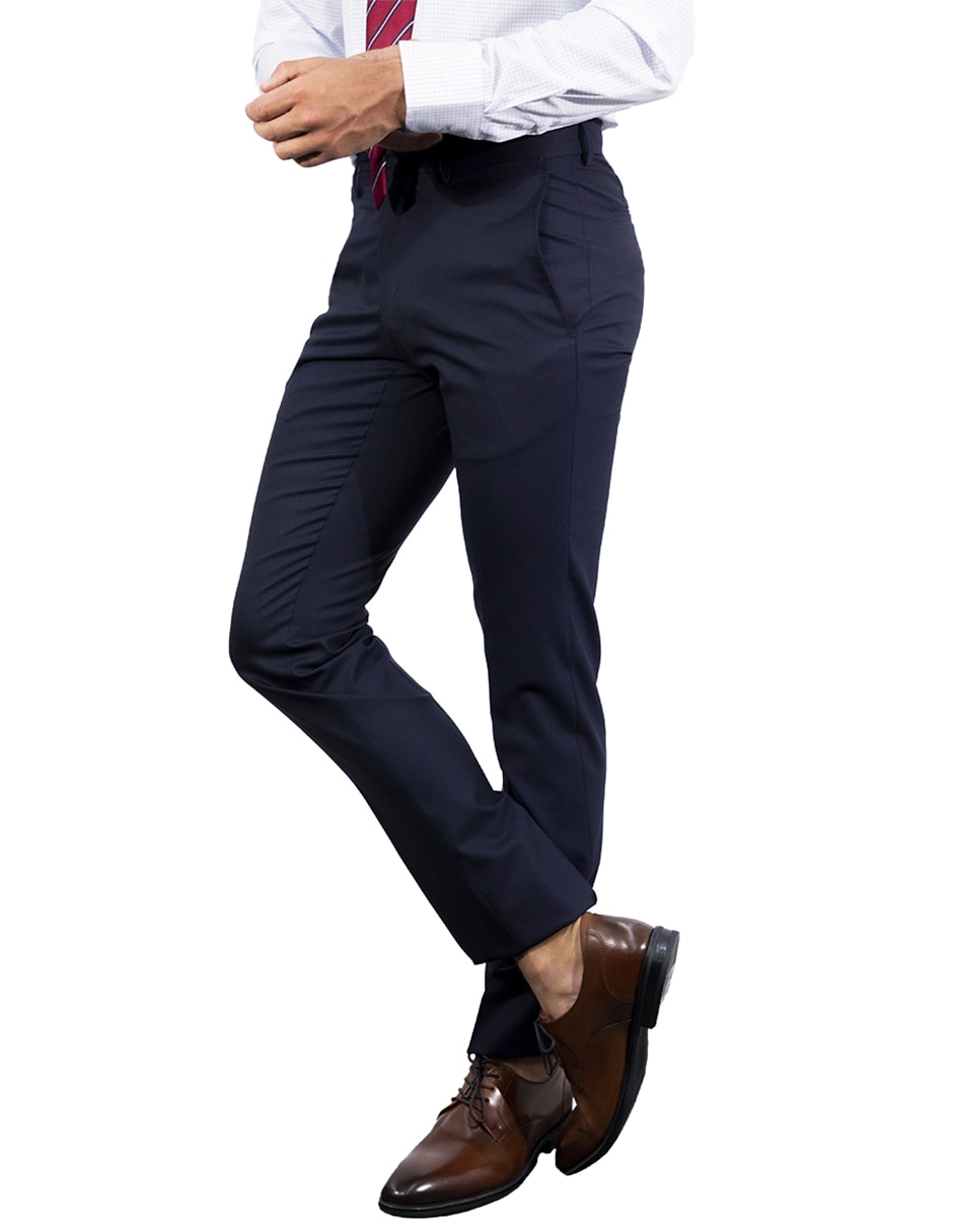 Pantalón de vestir recto de lana para hombre
