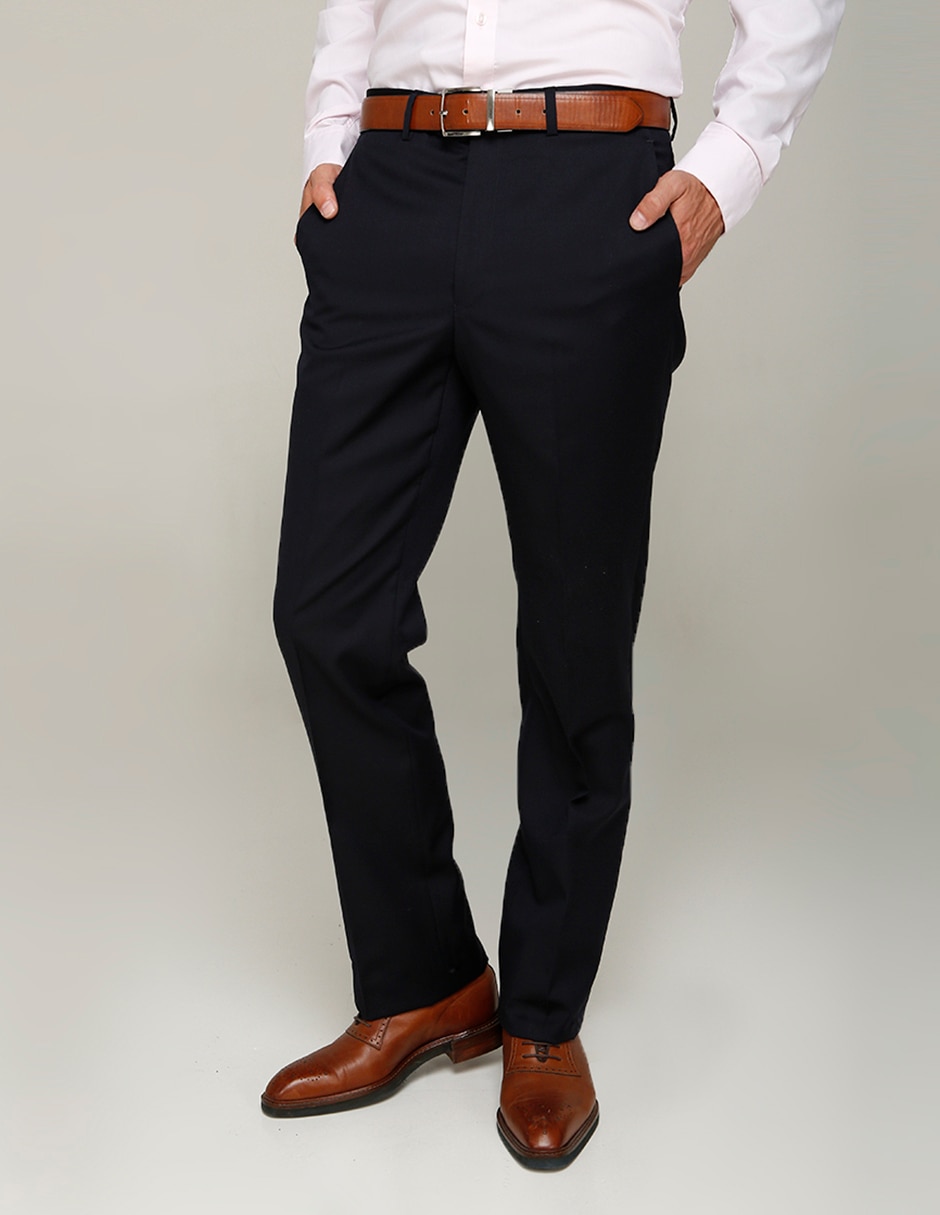 Pantalón de vestir recto de lana para hombre