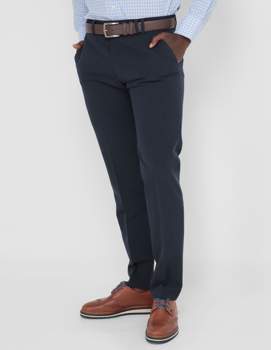 Pantalón de vestir recto de algodón para hombre