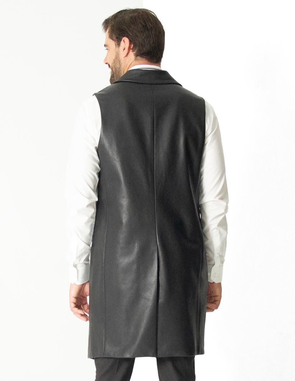 Chaleco piel con bolsillos para hombre 2