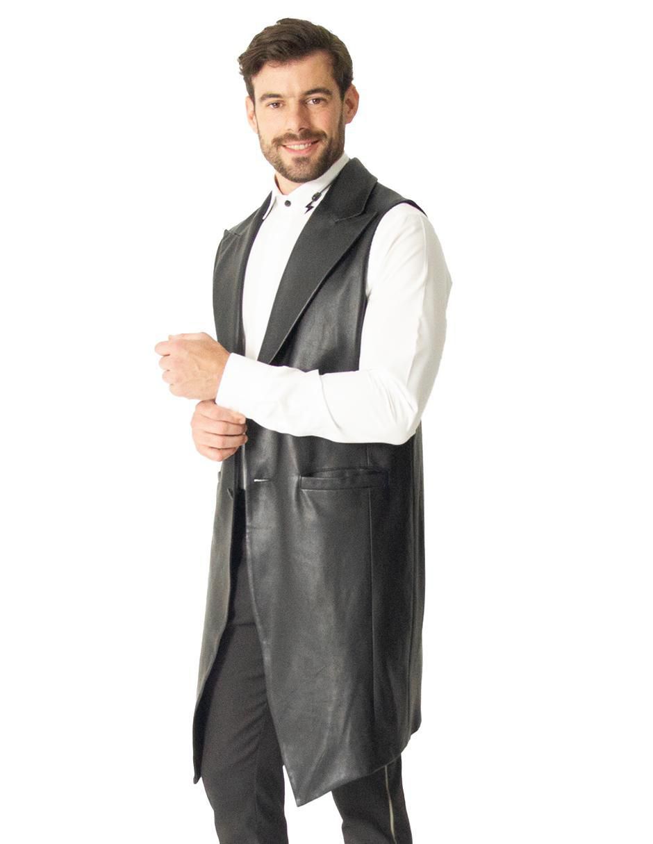 Chaleco piel con bolsillos para hombre 3