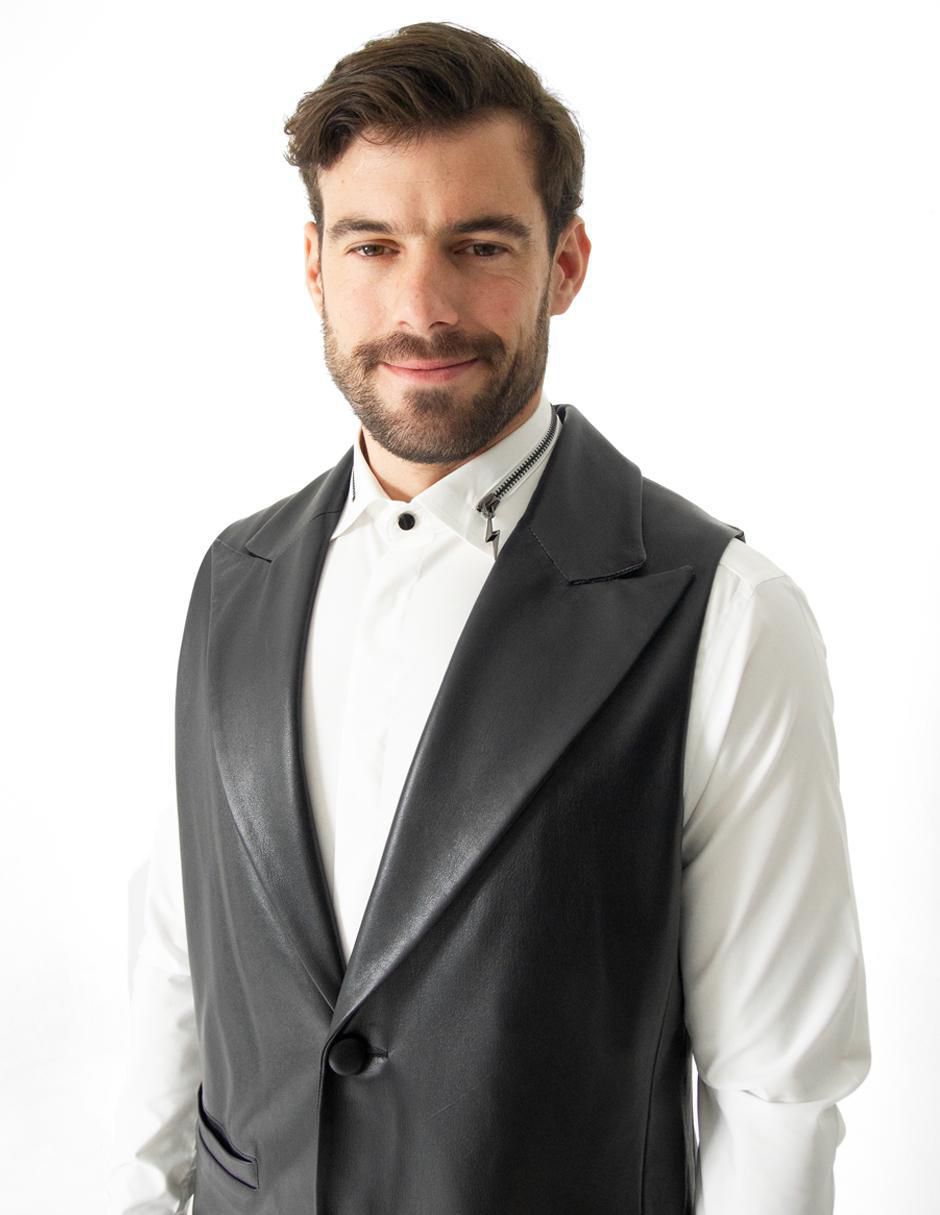 Chaleco piel con bolsillos para hombre 6