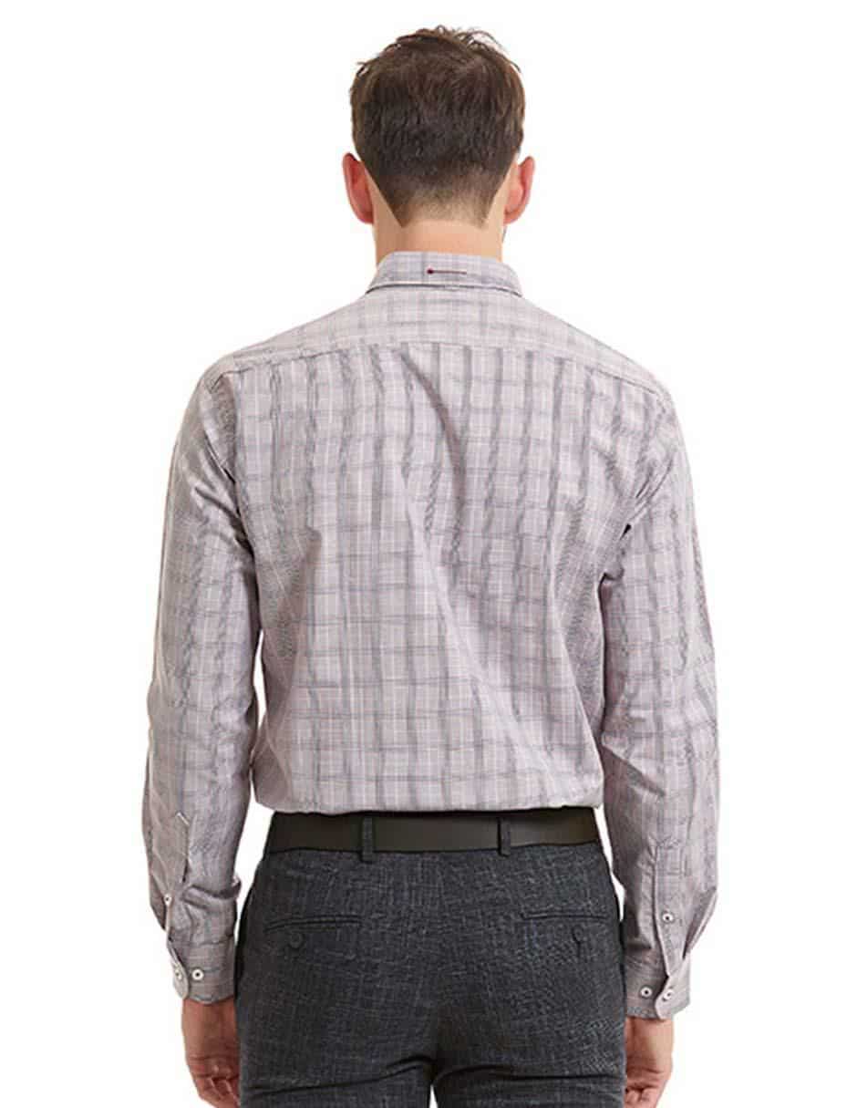 Camisa business casual de algodón manga larga para hombre 2