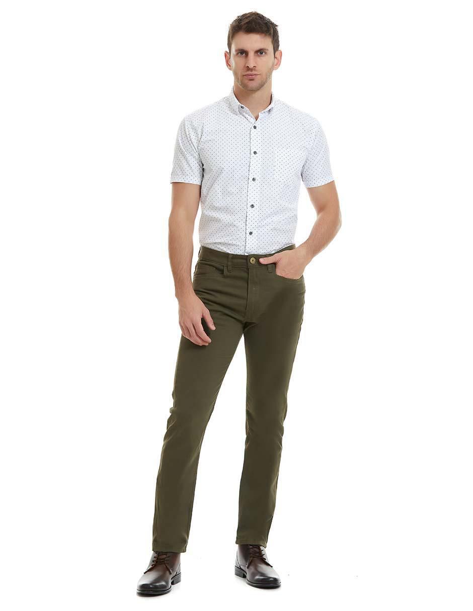 Pantalón business casual slim de algodón para hombre 2