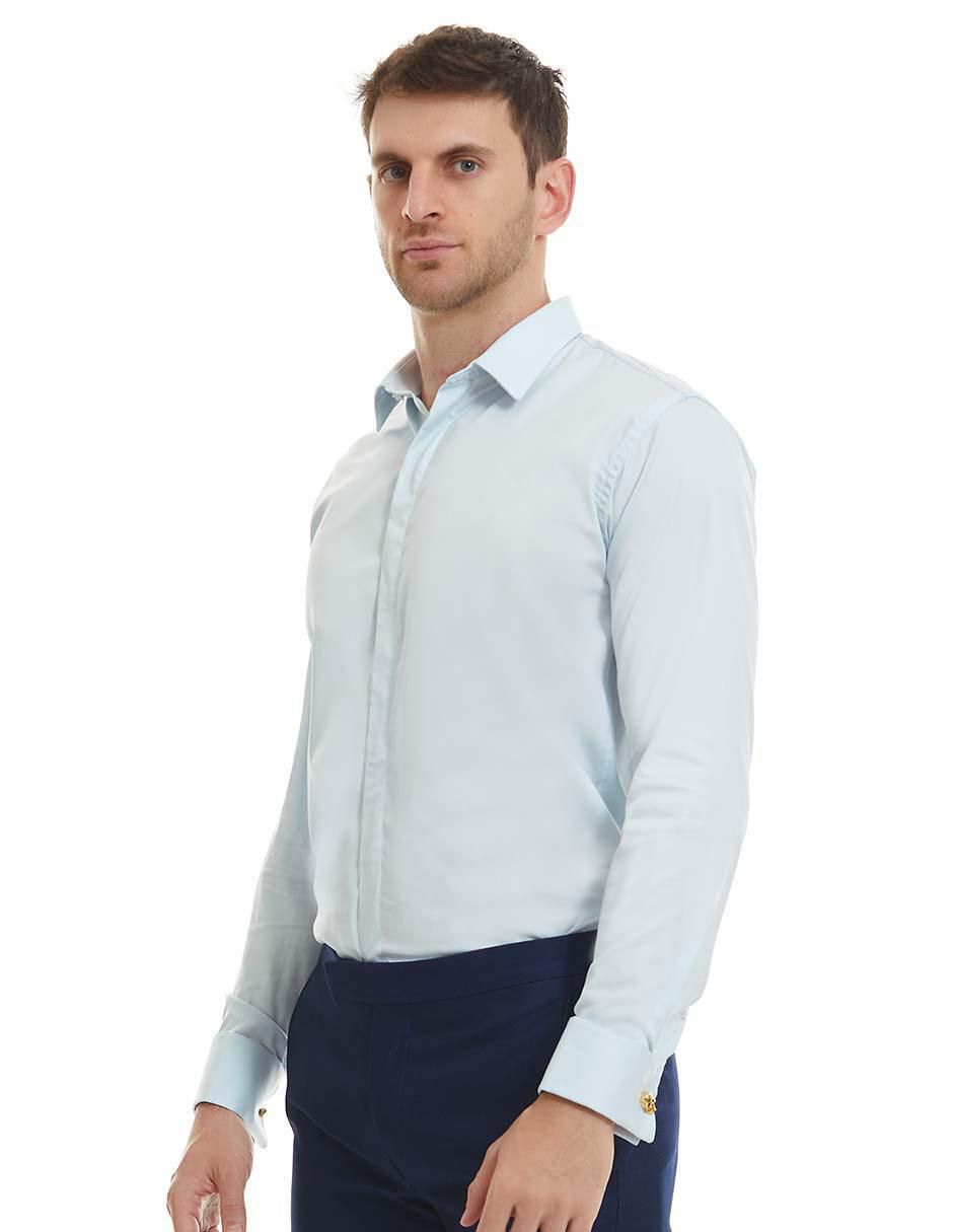 Camisa etiqueta de algodón manga larga para hombre 2