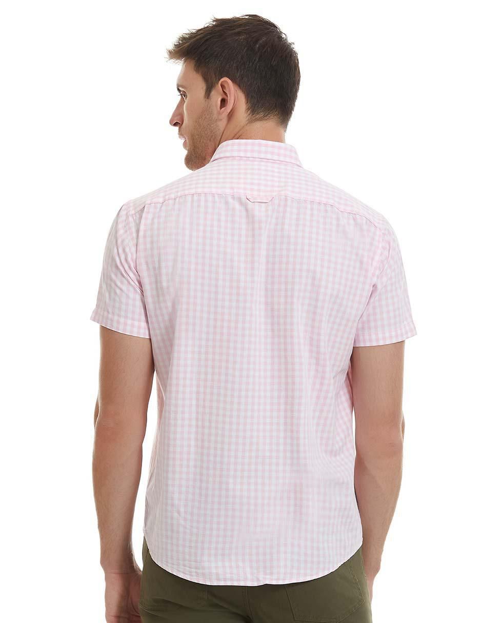 Camisa business casual Vittorio Forti de algodón manga corta para hombre