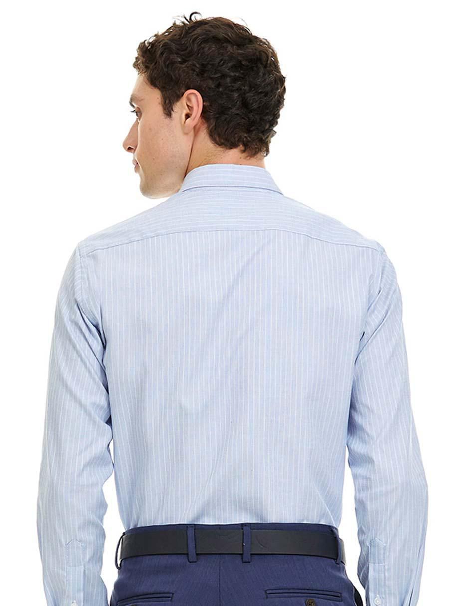 Camisa formal de algodón y lino manga larga para hombre 3
