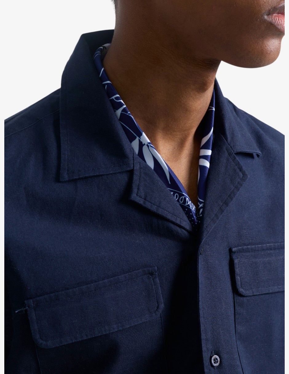 Sobrecamisa casual de algodón manga larga para hombre 3