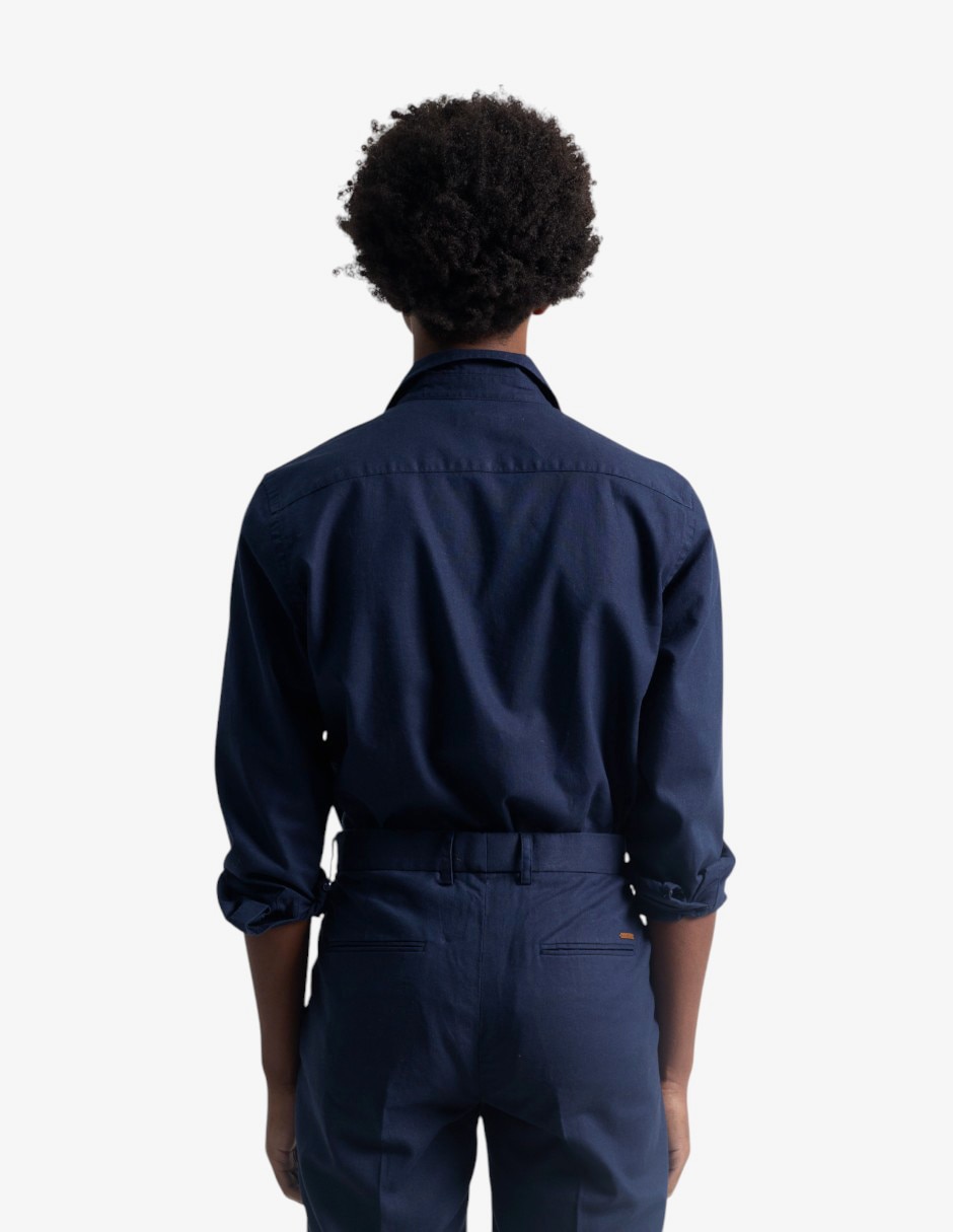 Sobrecamisa casual de algodón manga larga para hombre 4