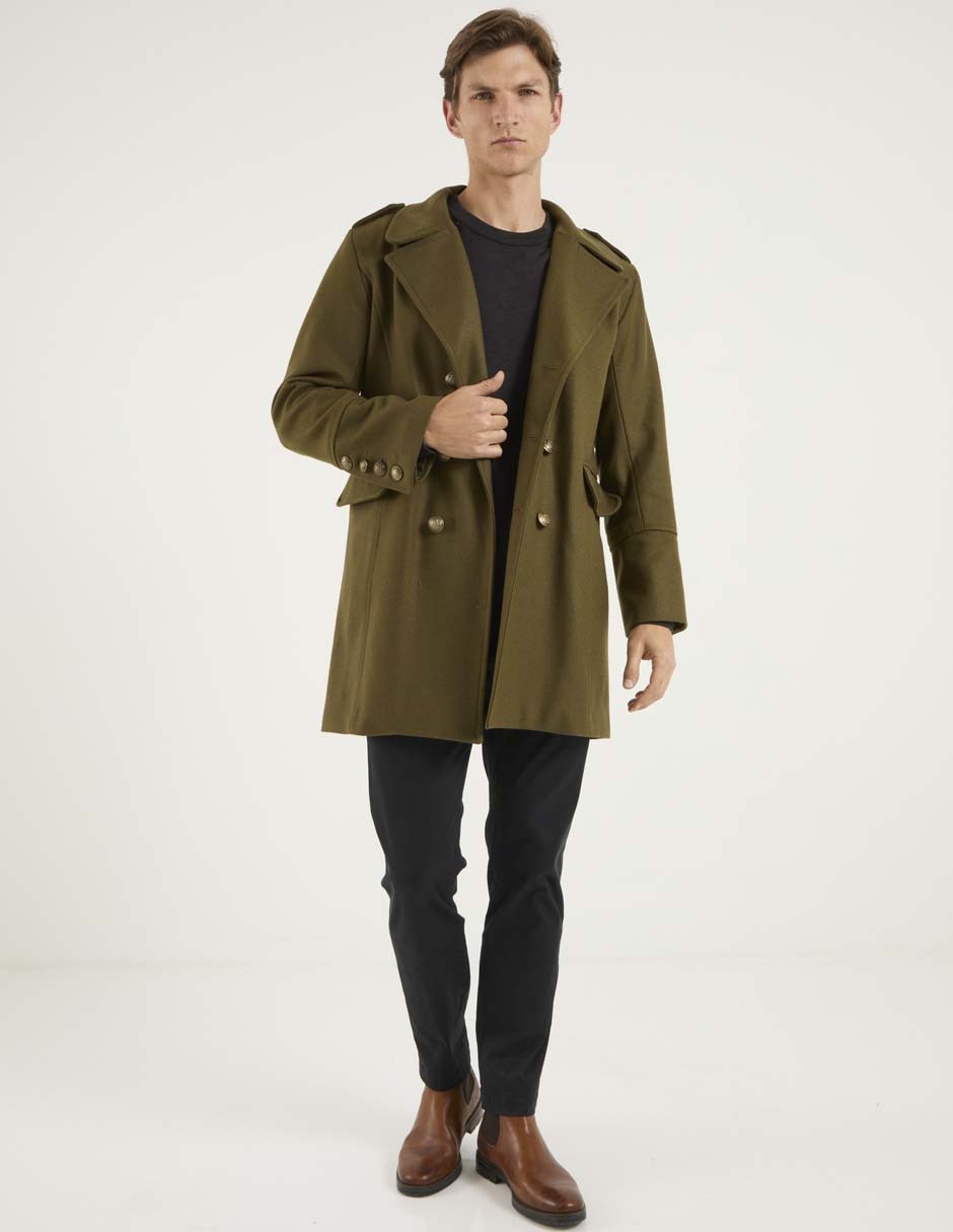 Abrigo de lana impermeable con bolsillos para hombre 3