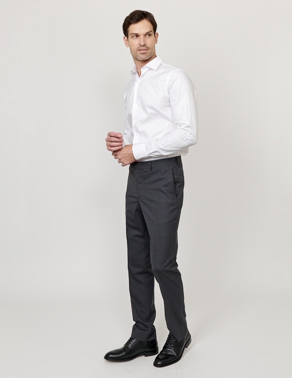 Pantalón de vestir slim de lana para hombre 2