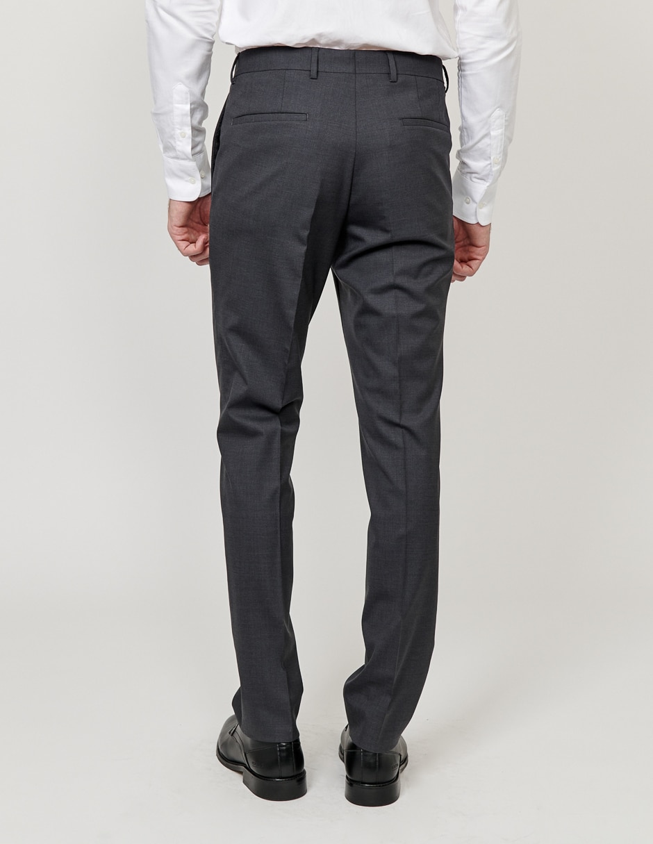 Pantalón de vestir slim de lana para hombre 4