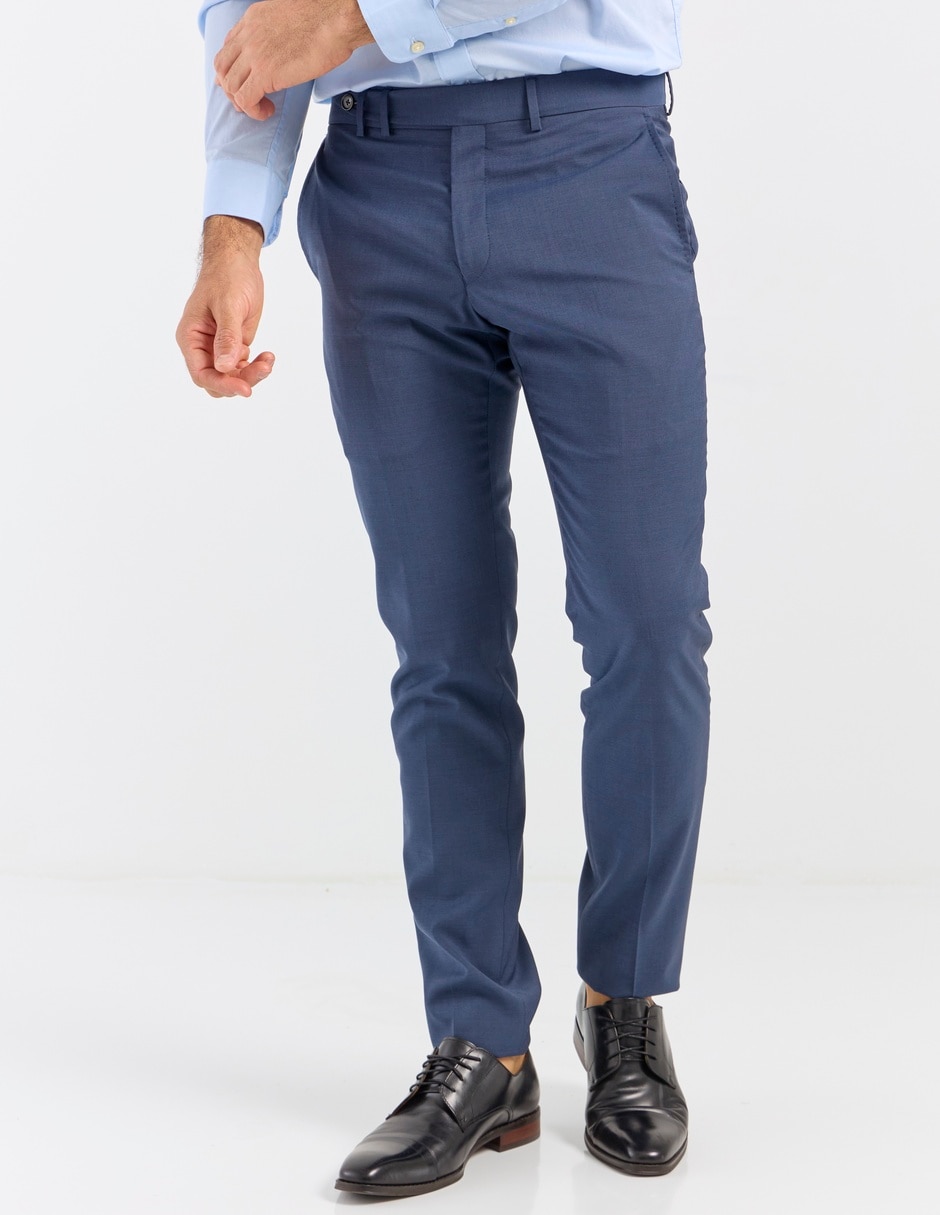 Pantalón de vestir slim de lana para hombre Pantalón de vestir slim de lana para hombre