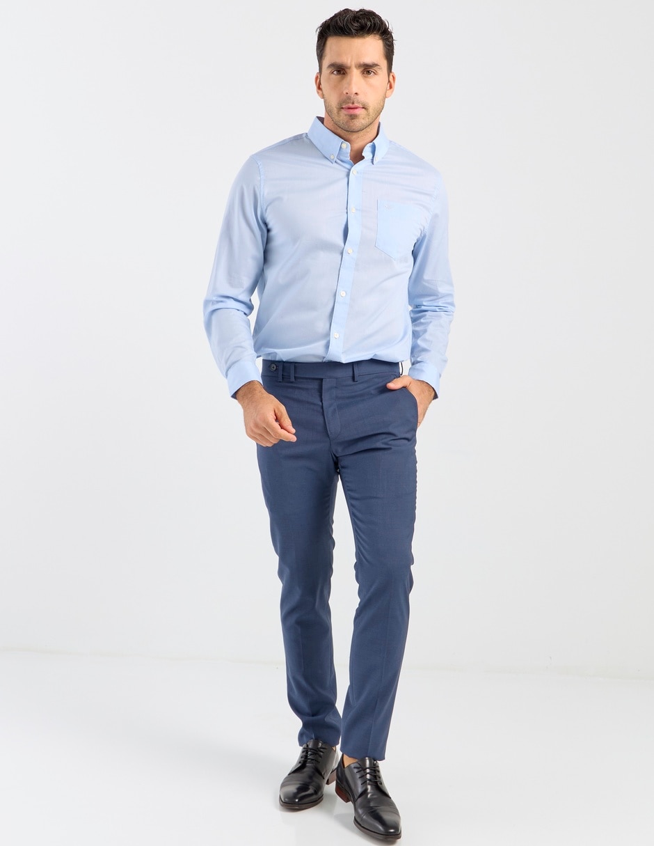 Pantalón de vestir slim de lana para hombre 3